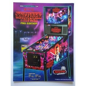 Stranger Things Pro Pinball FLYER Original 2019 NOS Game Paper Art Sheet